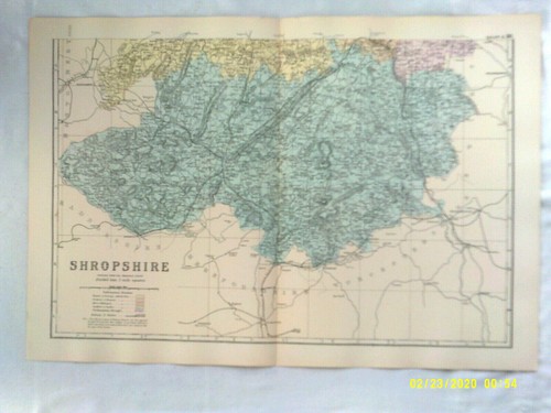 Antique county map - antique, c1904