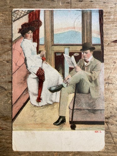 Postcard railway carriage - postcard.,