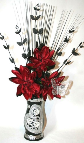 Artificial silk flowers red - artificial,