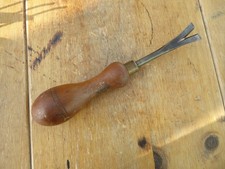 Upholstery tool tack, nail, staple remover lifter. Vintage. Wood handle.