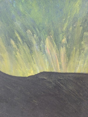 Volcano canvas board a4 - volcano, on