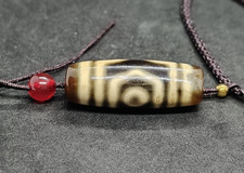 Agate Dzi Bead - 3 Lucky Eyes