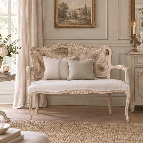 French style cane - cane, loveseat