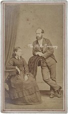 CDV HASLINGDEN LANCASHIRE VICTORIAN COUPLE LOOKING AWAY FROM CAMERA BY RISHTON
