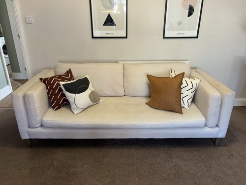 Beige linen sofa - beige,
