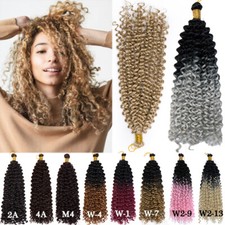 Real Silk Curly Crochet Braiding Hair Extensions WATER WAVE Braids For Human UDT