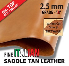 2.5mm Cowhide, Vegetable Tan Leather Saddle Tan, Grade A
