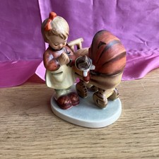 Goebel Hummel #67 Doll Mother Figurine Girl With Baby Carriage VINTAGE 12 cm