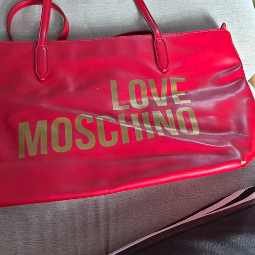Love moschino red leather - red,