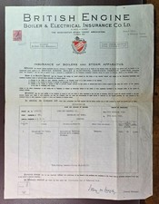 1936 British Engine Boiler & Electrical Insurance Lowe & Marshall Boiler Policy