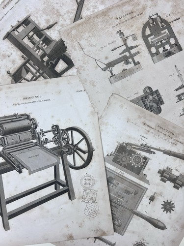 Printing press copperplate - press,