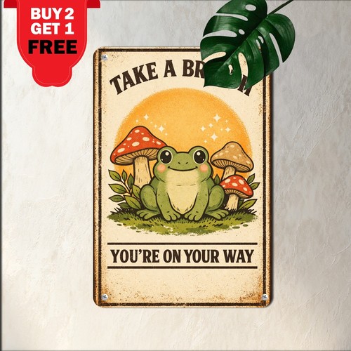 Whimsical frog mushroom wall - mushroom,
