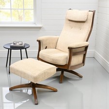 Ercol Gina Recliner Easy Chair & Footstool Swivel Golden Dawn FREE UK Delivery*