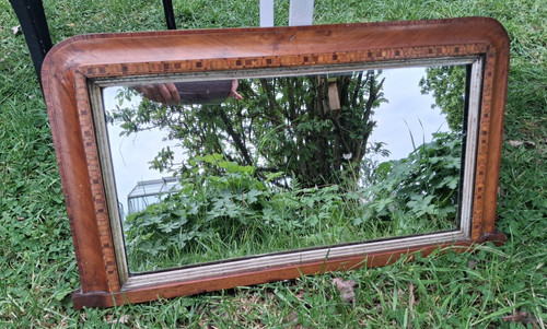 Victorian inlaid overmantle - victorian,