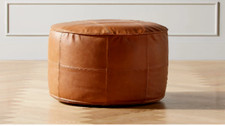 Pouf leather ottoman - pouf,