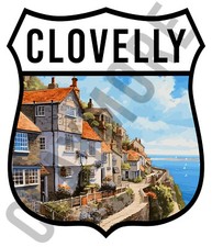 Clovelly Devon car sticker