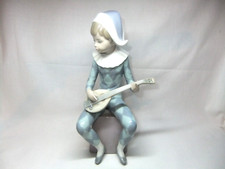 Lladro Jester Figure Harlequin Boy Mandolin Boy 5075 Spanish Porcelain Spain