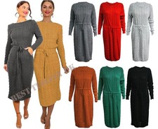 Womens Tie Up Midi Dress