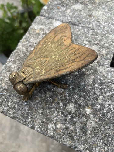 Vintage brass fly ashtray - brass,