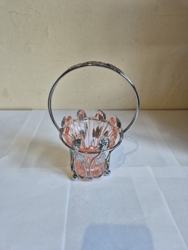 Vintage pink glass posy vase - pink,