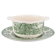 Soup Cup with Bottom English Ironstone Tableware Old Inns Series Green Green