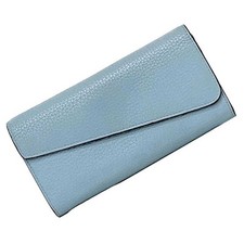 Christian Dior Bi-fold Long Wallet ec-22659 Light Blue Diorissimo Rencontre Leat