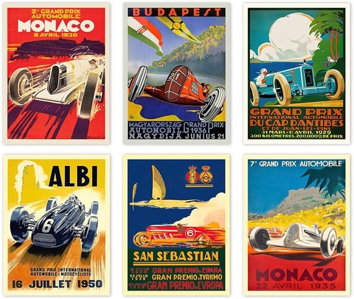 Motor cars racing metal signs - motor,