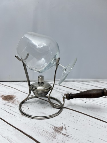 Vtg silver plated wood - silver, handle
