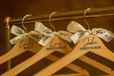 Personalised Wedding Hangers - Bridal, Bridesmaid, Groomsman, Best Man, Wooden