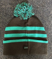 Grey/Green Knitted bobble hat