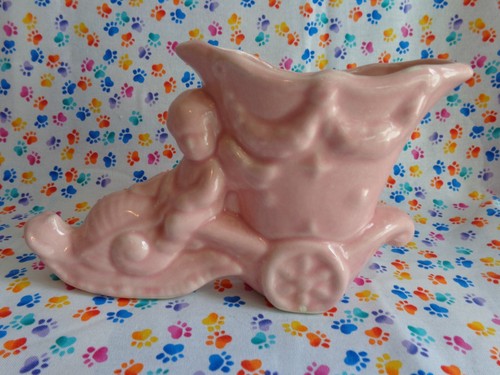Vintage pottery planter cherub - pottery,