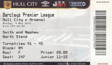 Ticket - Hull City v Arsenal