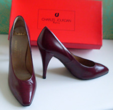 Charles Jourdan Designer Red Burgundy Pump Court Heels Size EU 36-37 UK 3-4 US 5