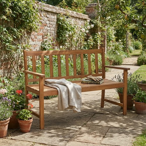 Ergonomic acacia wood loveseat - ergonomic,