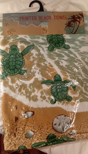 Turtle microfibre beach towel - turtle,