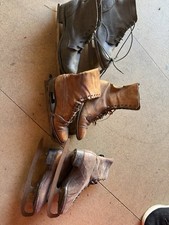Three Pairs Vintage Leather Ice Skates