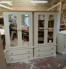 HANDMADE X2 AYLESBURY  NEXT  DOUBLE-MIRRORED WARDROBES (IVORY+PINE) ASSEMBLED! 