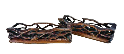 Chinese carved wood scholars - 2,