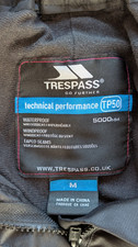 trespass salopettes in black, size medium