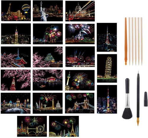 20pcs scratch art paper diy - 20pcs,