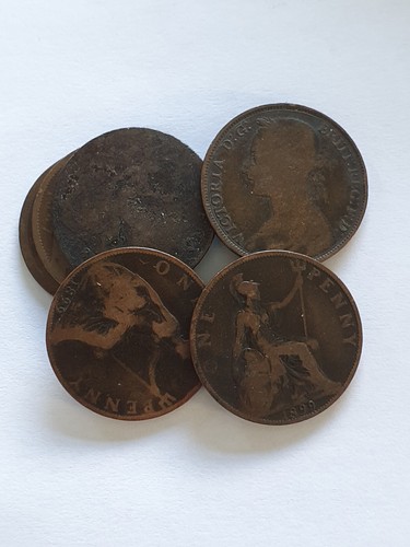 One penny coins - one,