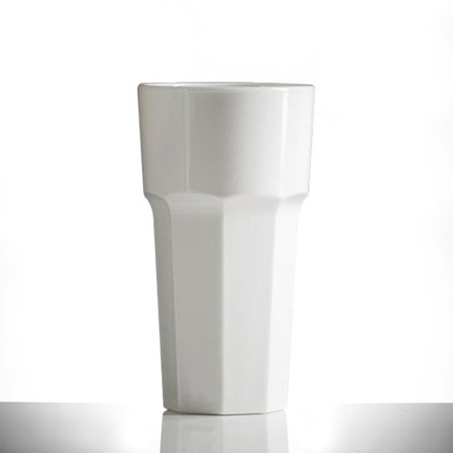 White tumbler glasses plastic - white,