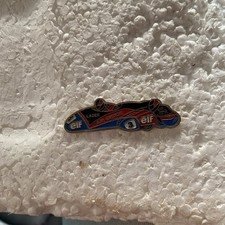 Sidecar motorcycle racing Elf sponsored shaped metal lapel pin
