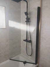 80cm black folding bath shower