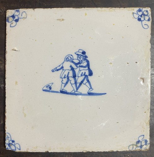 19th century dutch delft tile - 19th,