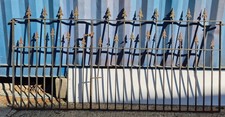 Double Wrought Iron Gates w/ Fleur de Lis Finials 1/3 Pedestrian Gate With Latch