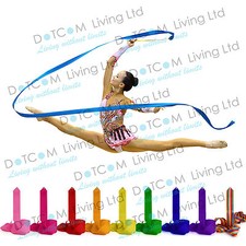4M Dance Gym Ribbon Rhythmic Art Gymnastic Streamer Baton Twirling Rod UK
