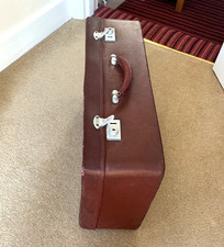 Dark Red Antler Medium Suitcase Vintage 56x36x15cm -lined in grey