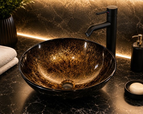 Luxury black gold art - gold, glass