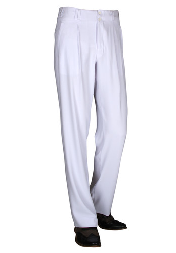 White retro cuffed trousers - retro,